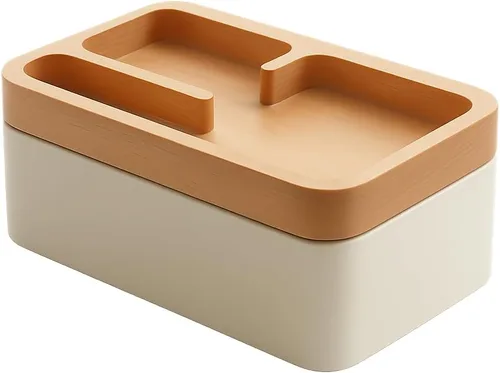 mordeco Revov - Caja de bandeja EDC con tapa giratoria magnética de madera auténtica, mesa de oficina, organizador de equipo EDC, oficina en casa,