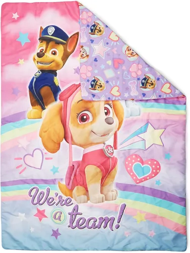 Miniatura 4 de Paw Patrol Skye We're A Team - Juego de ropa de cama infantil de 4 piezas, incluye edredón, juego de sábanas, sábana bajera, sábana superior, funda