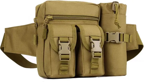 Riñonera de cuero vintage para hombres y mujeres, viajes, senderismo, correr, cinturón delgado para teléfono celular, monedero tipo cartera color