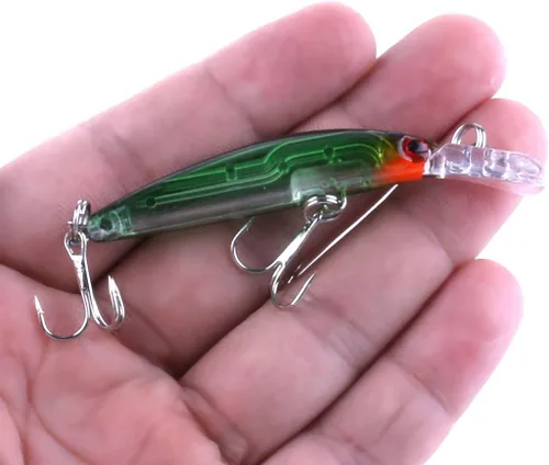 Miniatura 4 de 8 señuelos 3D Minnow Deep Diver Señuelo 7CM cebos duros Swimbaits 3.8GTarget Bass, Walleye, trucha y otras especies en agua dulce o salada