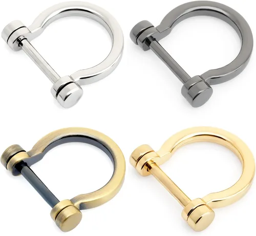 Miniatura 5 de CRAFTMEMORE Anillos en D atornillados con grillete de herradura anillo D DIY llavero monedero accesorio para correa de 3/4 pulgadas, 4 piezas