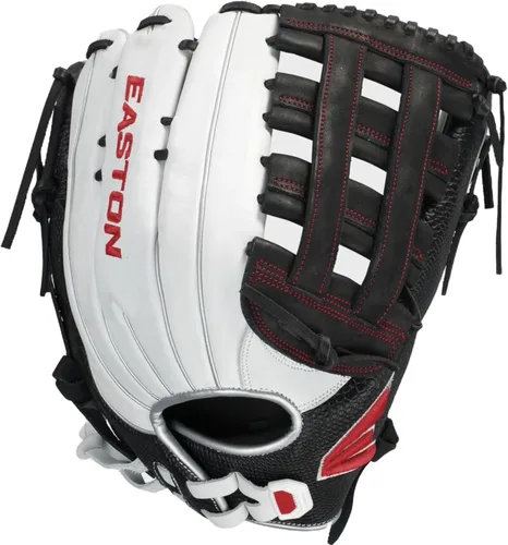 Miniatura 3 de Easton Guante de sóftbol de lanzamiento lento de la serie Elite de Torneo Doble barra H-Web Blanco/Negro/Rojo