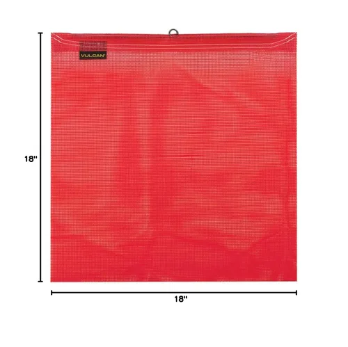 Miniatura 9 de VULCAN Bandera de seguridad con lazo de alambre, color rojo brillante, construcción de poliéster recubierto de vinilo, 18 x 18 pulgadas, paquete