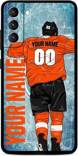 Miniatura 11 de Funda personalizada de hockey sobre hielo con nombre y número para Samsung Galaxy S22 S23 S21+ S20 Ultre S21 FE S10 S8 S9 Plus, silicona líquida