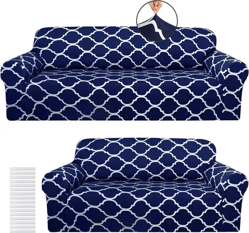 Miniatura 15 de Peryiter Juego de 3 fundas para sofá para sala de estar, fundas para muebles de sofá y sillones, funda para sillón con brazos, protector de muebles