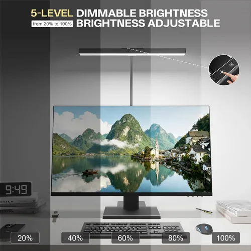 Miniatura 7 de Kary Lámpara de escritorio LED con base, luz de arquitecto para el cuidado de los ojos para la oficina en casa, lámpara de tareas de 12 W con cuello