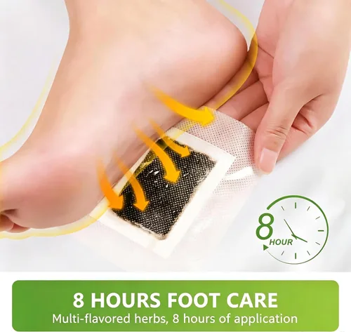 Miniatura 4 de 20 almohadillas para pies, almohadilla de polvo de jengibre y vinagre de bambú natural puro para el cuidado de los pies, almohadillas de limpieza