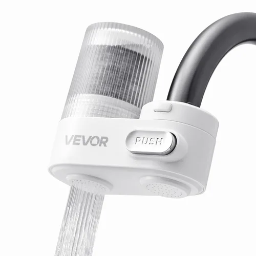Miniatura 15 de VEVOR Filtro de agua de montaje en grifo, purificador de agua horizontal para grifo de fregadero, filtros de fibra de carbono, elimina el plomo