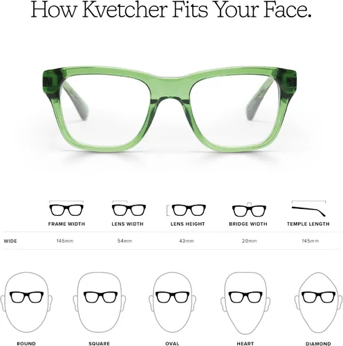 Miniatura 4 de eyebobs - Kvetcher Gafas de lectura prémium para hombres y mujeres Marco cuadrado para caras anchas Disponible en 0.0x - 4.0x Tortuga y frente