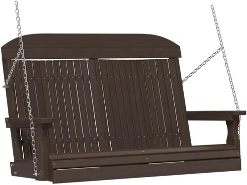 Miniatura 17 de LuxCraft Columpio clásico de poliéster de 4 pies con respaldo alto, fabricado con plásticos reciclados, fabricado en Estados Unidos (caoba antigua)