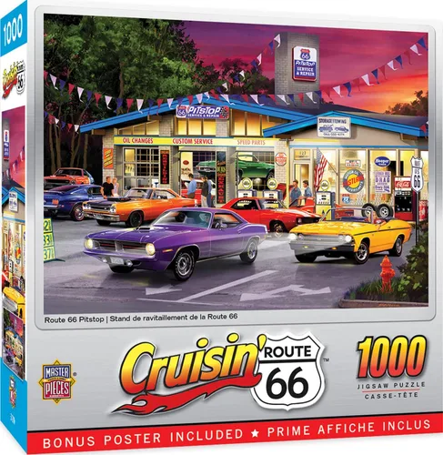Miniatura 15 de MasterPieces Cruisin' Route 66 - Rompecabezas de 1000 piezas de colección.