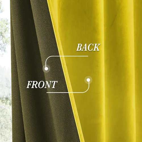 Miniatura 34 de RYB HOME Cortinas opacas de terciopelo para dormitorio, aislamiento térmico, privacidad, luz solar, bloqueo de calor, cortinas lujosas con bolsillo