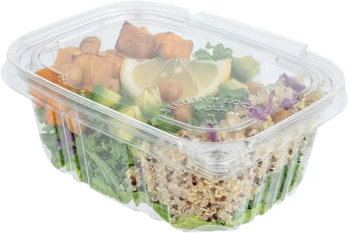 Miniatura 23 de Restaurantware Tamper Tek - Recipientes rectangulares para llevar de 11 onzas, 100 recipientes duraderos de plástico transparente congelable a