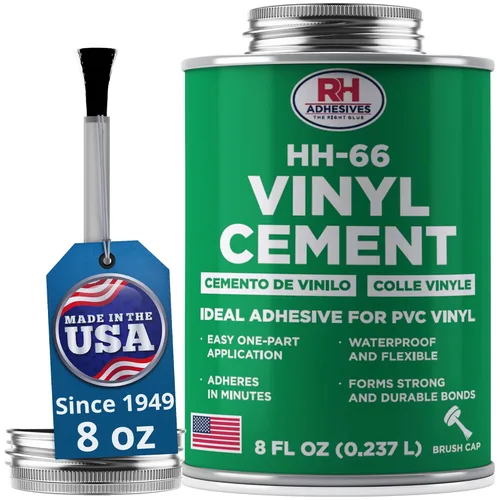 HH-66 Cemento de vinilo, lata de 8 oz. - Adhesivo de vinilo, pegamento de cemento, pegamento de reparación, inflables, revestimiento de piscina,