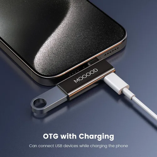 Miniatura 3 de MOGOOD Adaptador USB C OTG 2 en 1 con carga PD de 100 W, puerto USB 3.0, ángulo recto para Galaxy S24, Quest 3, iPad, Chromecast, Pi-KVM - Datos