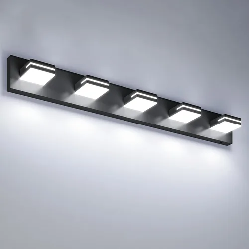Miniatura 19 de VOLISUN 5CCT - Lámparas de baño regulables sobre el espejo, modernas lámparas de tocador de baño, cabezal giratorio de 360°, luces LED negras