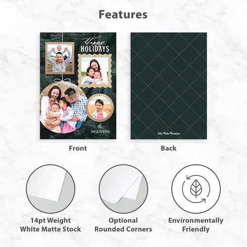 Miniatura 4 de Let's Make Memories Tarjetas de Navidad Personalizadas con Fotos con Sobres - Calidad Premium - 5x7-2025 Tarjetas Navideñas y Sobres Blancos