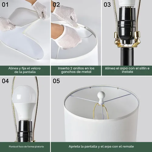 Miniatura 9 de Juego de 2 lámparas negras de 24.5 pulgadas, modernas lámparas de mesa para sala de estar con puertos USB C+A, lámparas táctiles creativas a rayas