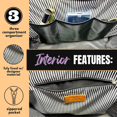 Miniatura 45 de Brooke & Jess Designs Bolso de mano para la abuela – Bolso de lona resistente con cremallera y bolsillo interior para la abuela para uso diario
