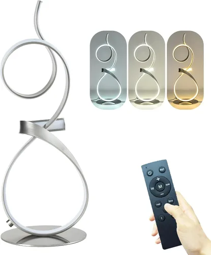 Miniatura 10 de Lámparas de mesa LED de 21 pulgadas, 20W, 2700 lm, modernas, con control táctil de 3 colores, regulables, para sala de estar, dormitorio (dorado)