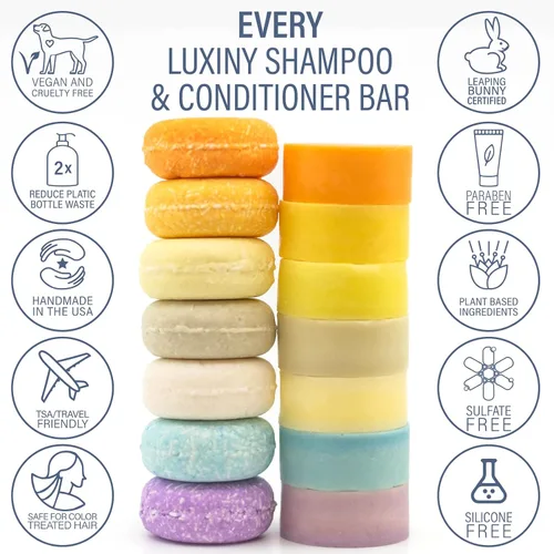 Miniatura 7 de Luxiny Bay Rum - Barra de champú vegano, sin sulfatos, fabricado en Estados Unidos, champú, acondicionador y gel de baño 3 en 1 para hombre, ideal