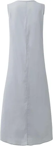 Miniatura 4 de BAXLIMEK Maxivestidos para mujer, 2023, primavera y verano, de moda, de lino y algodón, vestido casual bohemio de talla grande