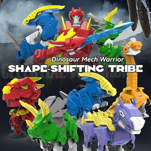 Miniatura 2 de Juego de juguetes de dinosaurio robot 5 en 1: gran kit de robot transformable para desmontar con 5 figuras de acción de dinosaurio - juguetes