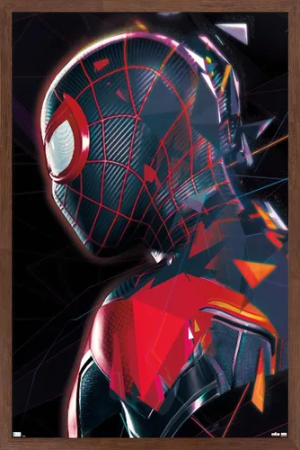 Miniatura 10 de Trends International Marvel's Spider-Man: Miles Morales - Póster de pared de perfil, 22.37 x 34.00 pulgadas, versión enmarcada en blanco
