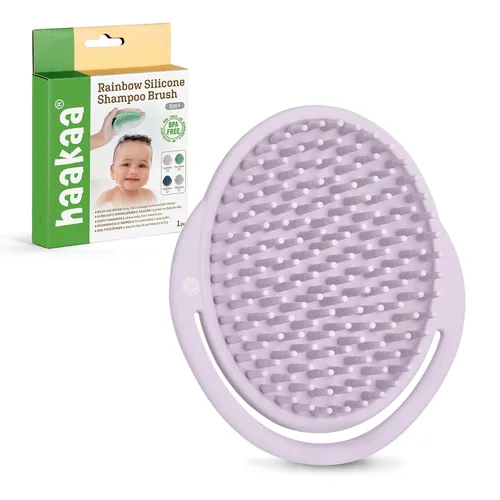 Miniatura 9 de haakaa Cepillo para cuna de bebé, peine suave para cuna, masajeador de cuero cabelludo, cerdas suaves para recién nacidos y niños pequeños, regalo