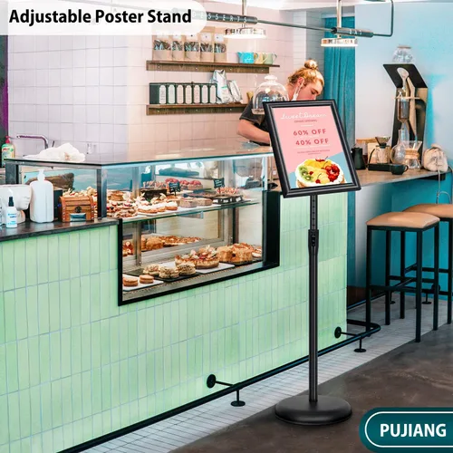 Miniatura 8 de Paquete de 6 soportes para letreros de 8.5 x 11 pulgadas - Soporte ajustable para carteles de alta resistencia para exhibición de 8.5 x 11 pulgadas