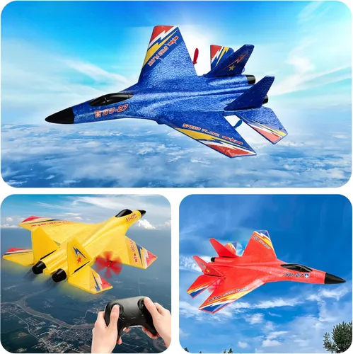 Miniatura 6 de SU27 RC Fighter Plane Principiante Avión RC 6-Axis Estabilizador Automático Control Remoto Aeronave Planeador Listo para Volar Resistente a Choques