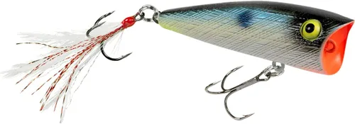 Miniatura 4 de Rebel Señuelo de pesca Pop-R con plumas Topwater Popper Plateado negro