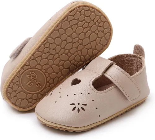 Miniatura 47 de RVROVIC Mocasines de princesa para bebé, zapatos brillantes de Mary Jane, zapatos de cuna de suela suave y ligera de primera calidad, zapatos