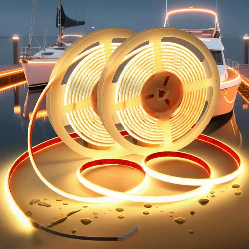Miniatura 12 de Tiras de Luces LED COB Luz Azul, 12V 32.8 pies IP67 Impermeable Alto CRI 95Ra+ Súper Brillante, Luces Flexibles para Barco para Pesca Nocturna