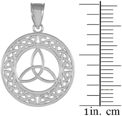 Miniatura 2 de Colgante redondo de plata de ley Trinity Charm, Plata esterlina, No es una piedra preciosa