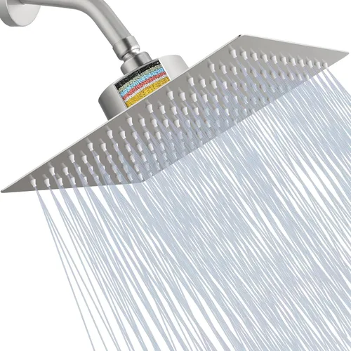 Miniatura 11 de Cabezal de ducha filtrado, cabezal de ducha de alta presión de acero inoxidable con cartucho de filtro de agua dura de 15 etapas para eliminar