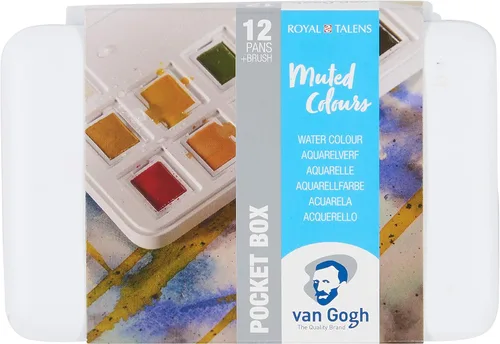 Miniatura 12 de Van Gogh - Juego de pintura para acuarela, lata de metal, 24 mitades 24 General (lata de metal)