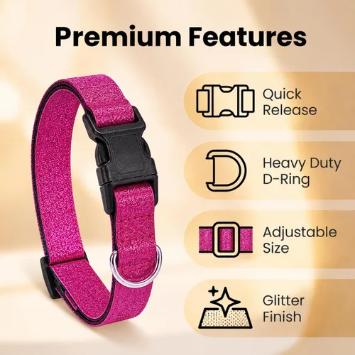 Miniatura 5 de TDTOK Collar Básico Brillante para Perro, Collar para Perro Cómodo y Duradero para Perros Pequeños, Medianos y Grandes con Hebilla de Plástico