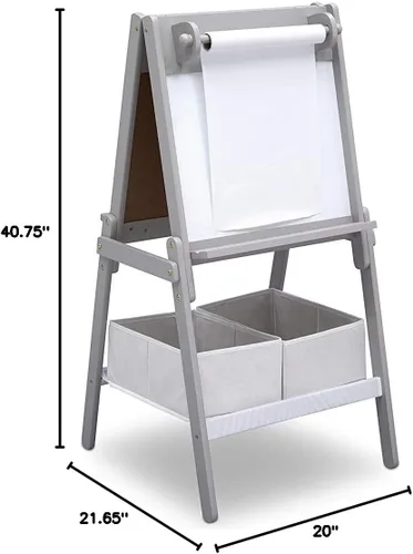 Miniatura 8 de Delta Children MySize - Caballete de almacenamiento de doble cara para niños, ideal para manualidades, dibujo, educación en casa y más, color blanco