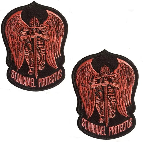 Miniatura 8 de St. Saint Michael Protect Us - Parche bordado de moral, parches tácticos militares para operador del ejército con cierres de gancho y bucle, 3.54 x