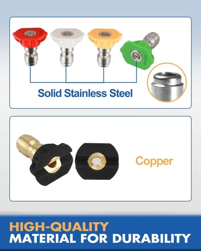 Miniatura 3 de TOOLCY Puntas de boquilla para lavadora a presión, 2.5 orificios, diseño de hasta 3000 PSI, múltiples grados, para uso en agua fría y caliente