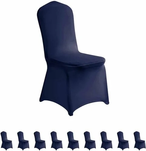 Miniatura 39 de LZY 6 piezas Fundas de Silla de Spandex Elásticas Fundas Deslizables para Fiestas de Boda, Fundas de Decoración de Sillas de Comedor y Banquete Negro