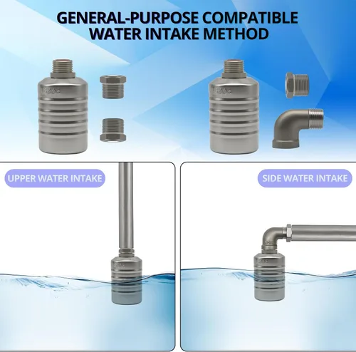 Miniatura 6 de HXH - Kit de válvula de flotador de agua NPT, válvula de flotador de control de nivel de agua de apagado automático de 1/2 a 3/4 pulgadas, válvula