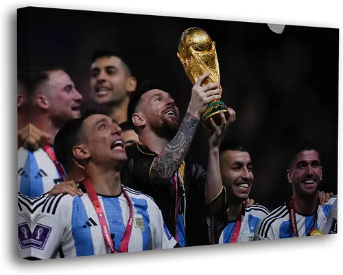 Miniatura 18 de SpiritualHands Lionel Messi - Póster en lienzo de Messi Argentina, póster de fútbol de Leo Messi para dormitorio de niños, 8 x 12 pulgadas, listo