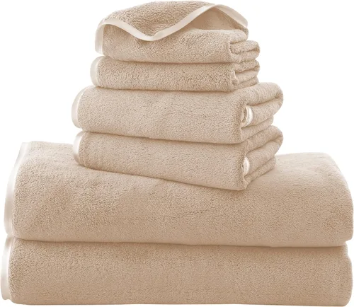 Miniatura 37 de TENSTARS Toallas de baño de seda con dobladillo para baño en liquidación - 27 x 55 pulgadas, ligeras, finas y de secado rápido, toalla absorbente