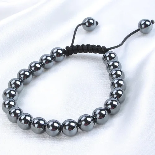 Miniatura 3 de Massive Beads - Pulsera de cuentas de cristales de macramé con poder curativo natural, unisex, ajustable, 516 pulgadas (8 mm)