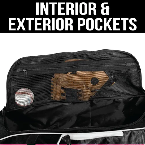 Miniatura 5 de Athletico Bolsa de bate con ruedas para béisbol, softbol, equipo de T-Ball para jóvenes, niños y adultos Negro