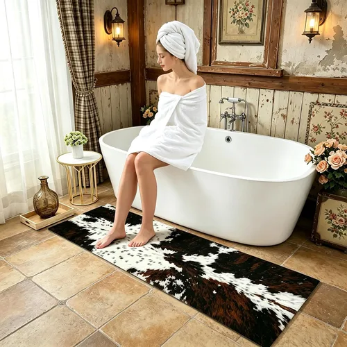 Miniatura 15 de MUGINYU Get Naked Tapete de Baño, Alfombrillas de Baño Modernas y Divertidas en Blanco y Negro de Secado Rápido Absorbentes Antideslizantes Delgadas