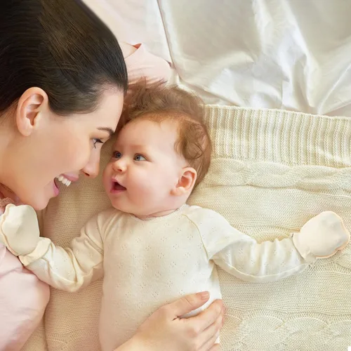 Miniatura 3 de 9 pares de manoplas para recién nacidos, niños y niñas de 0 a 6 meses, guantes de color sólido sin arañazos