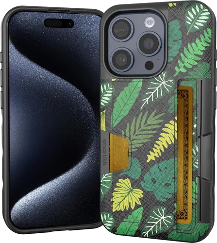 Miniatura 76 de Smartish Funda tipo cartera para iPhone 13 Pro – Wallet Slayer Vol. 2 [delgada + protectora] tarjetero con función atril - Black Tie Affair
